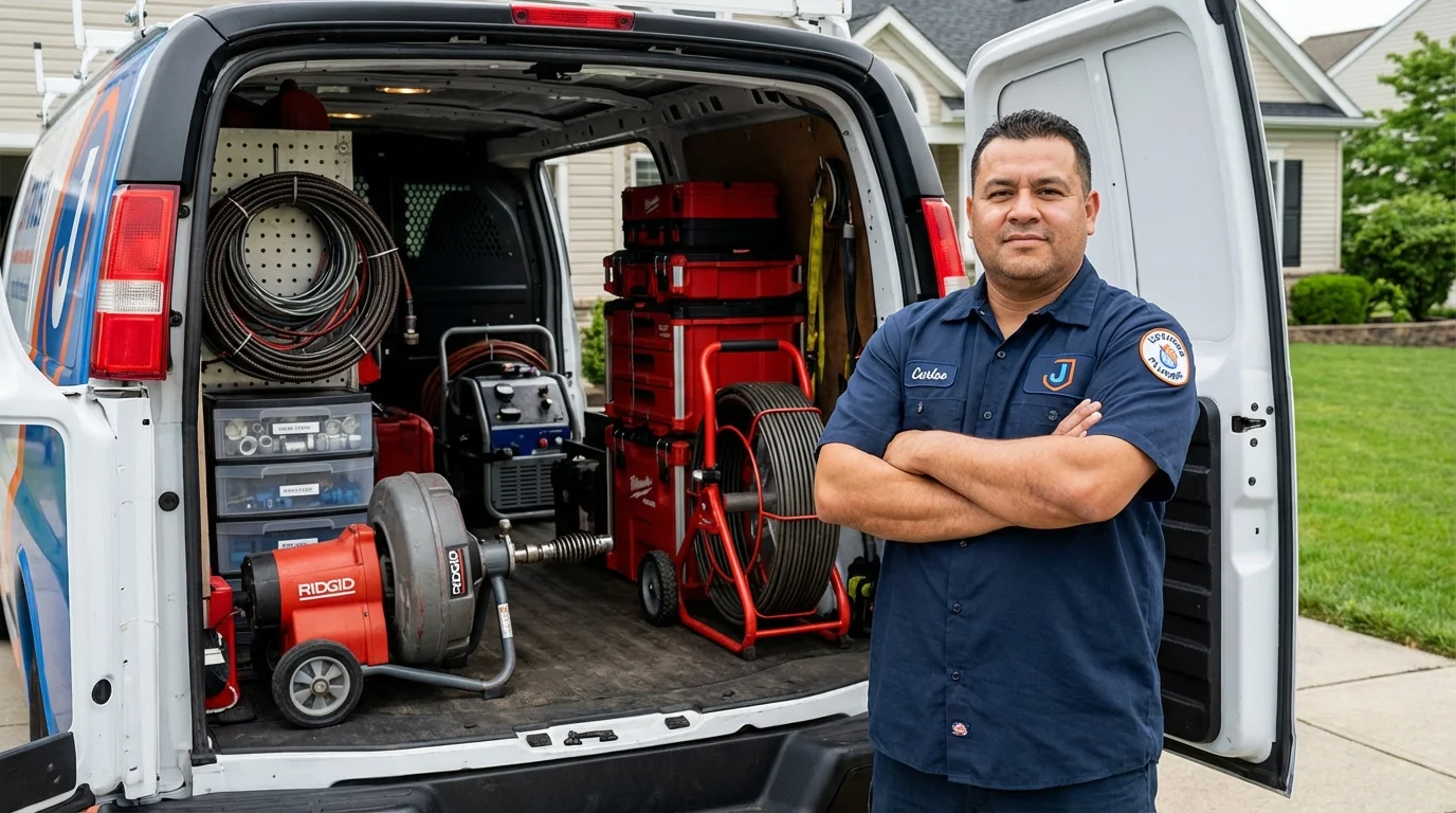 Professional drain cleaning equipment and Johns Plumbing LLC plumber in Odessa