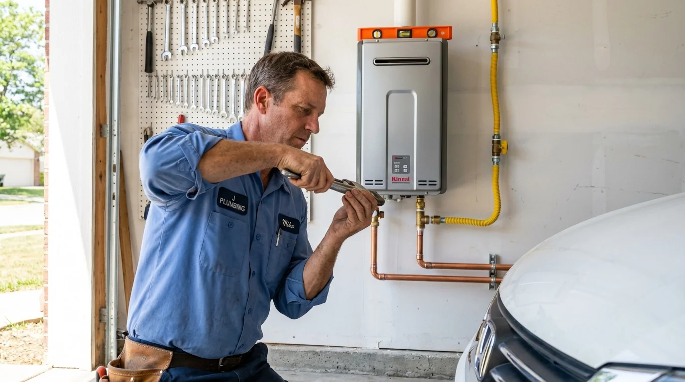 Tankless water heater installation by a Johns Plumbing LLC plumber in Odessa